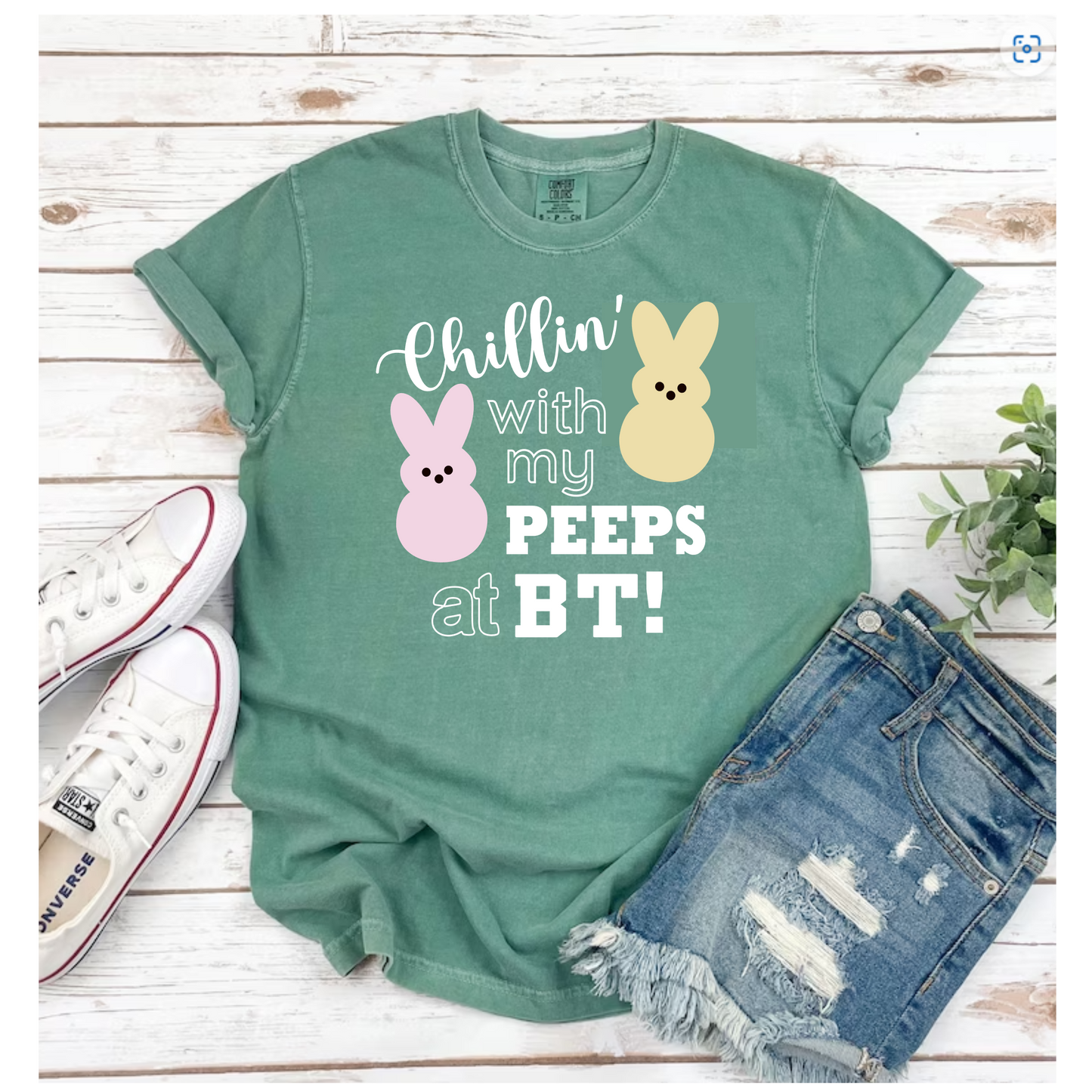 April Themed Shirt (Made with Glitter Vinyl)