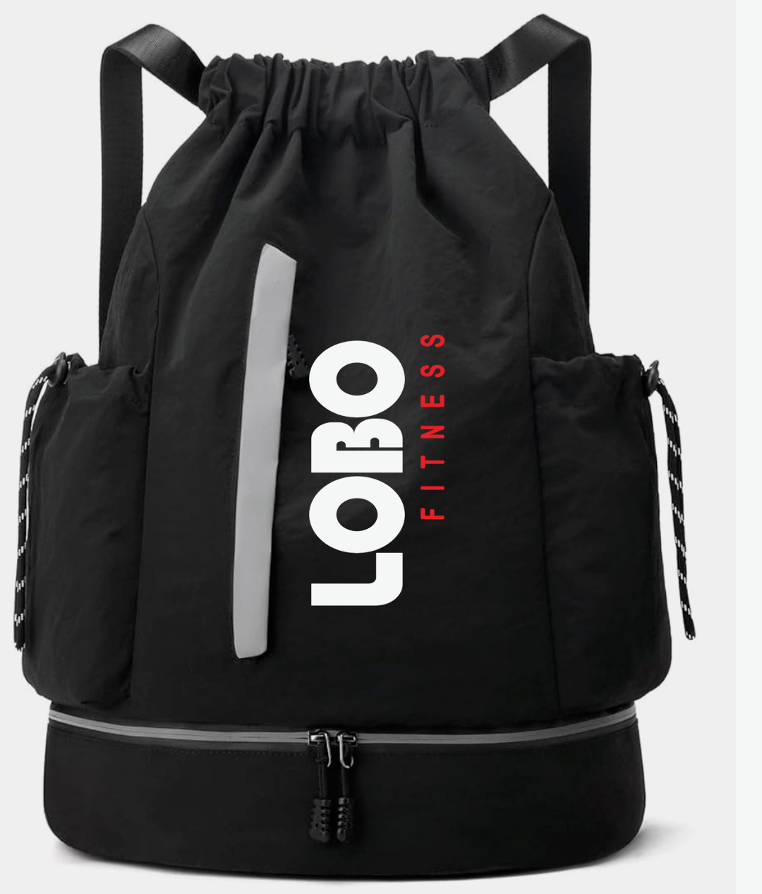 Custom LOBO Logo Drawstring Backpack with Shoe Compartment