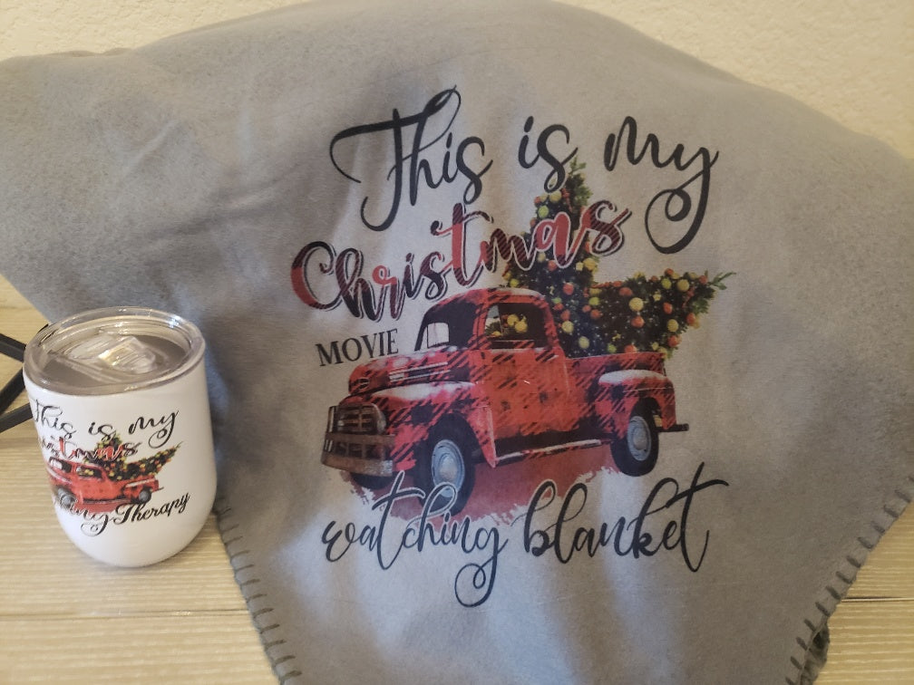 This is My Christmas Movie Watching Blanket and Beverage Tumbler Set