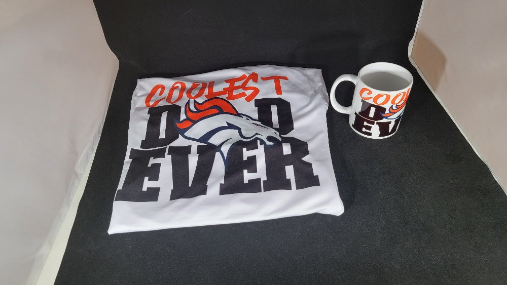 NFL Inspired, Coolest Dad Ever Shirt and Coffee Mug Set