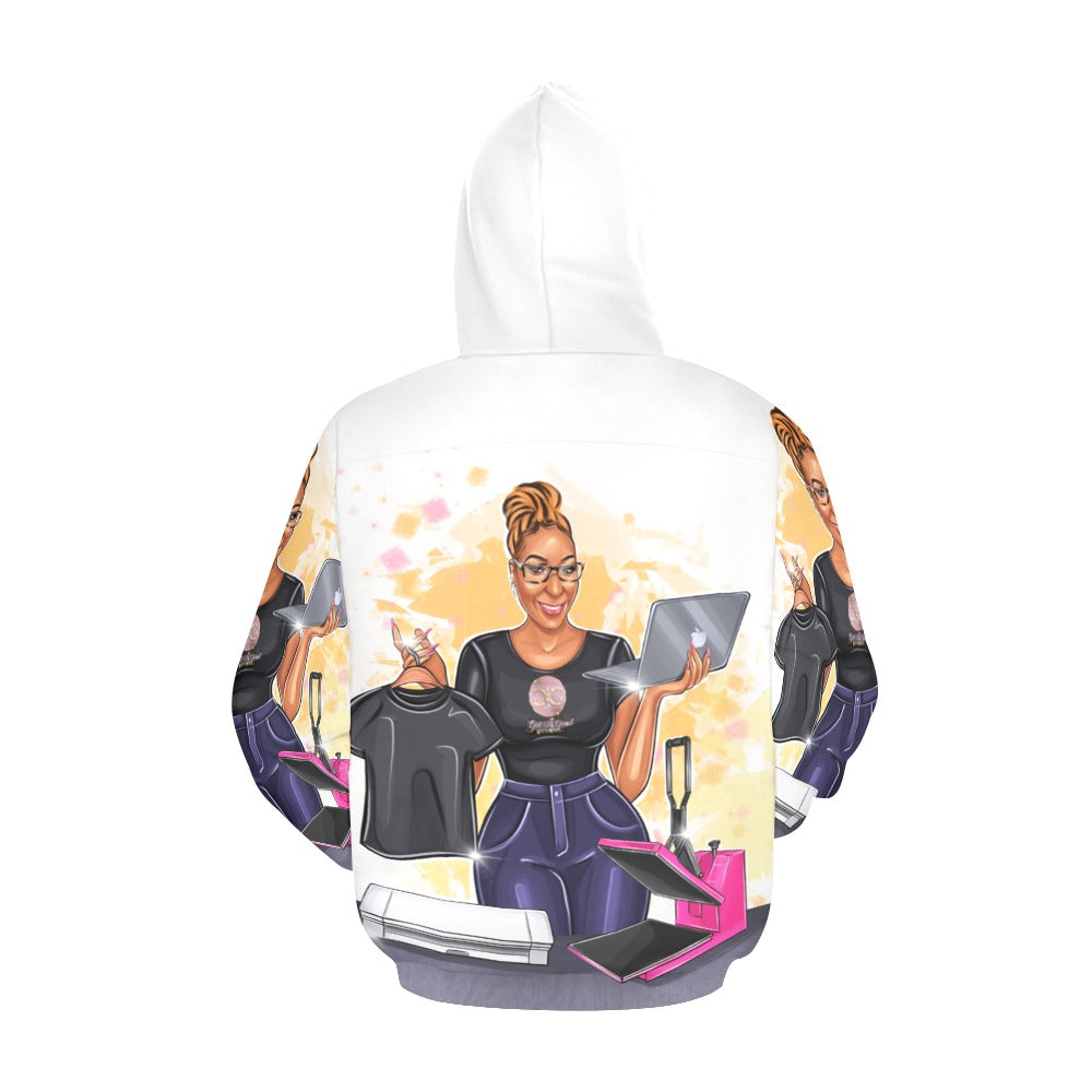 Custom Designed All Over Hoodie Ladies All Over Print Hoodie for Women (USA Size) (Model H13)