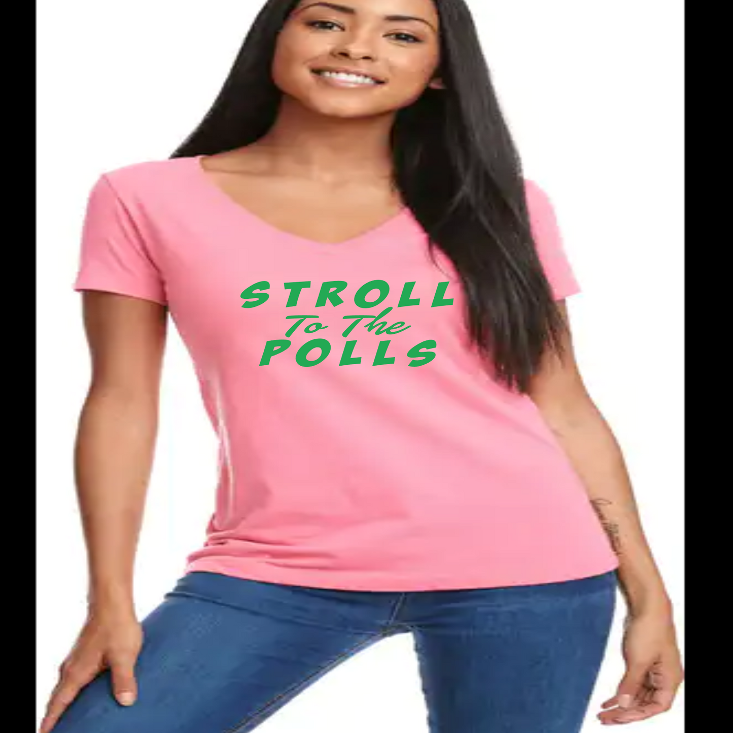 Stroll to the Polls Ladies V-Neck Shirt