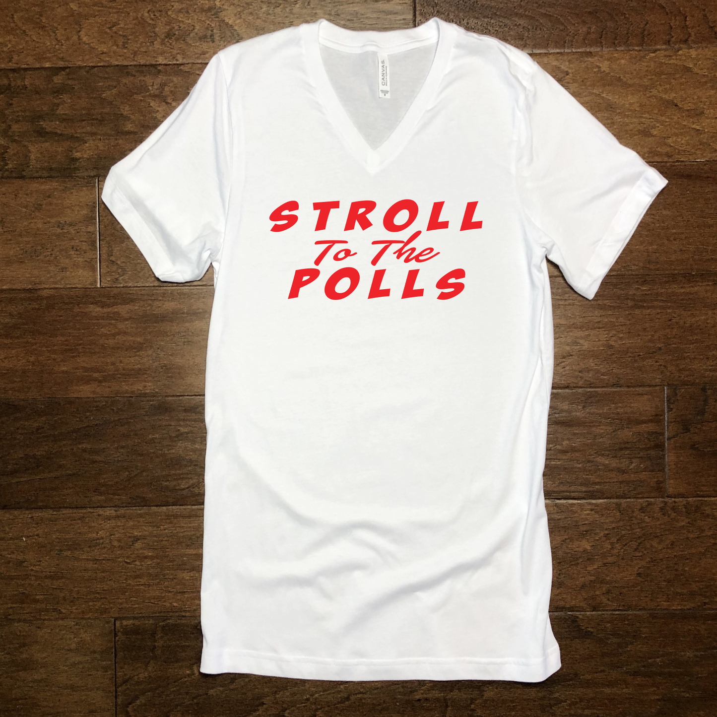 Stroll to the Polls Ladies V-Neck Shirt