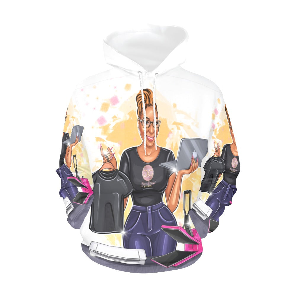 Custom Designed All Over Hoodie Ladies All Over Print Hoodie for Women (USA Size) (Model H13)