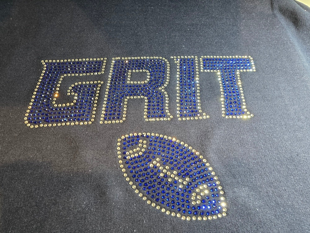 Custom Detroit Lions Rhinestone Hoodie Front, Back and both sleeves