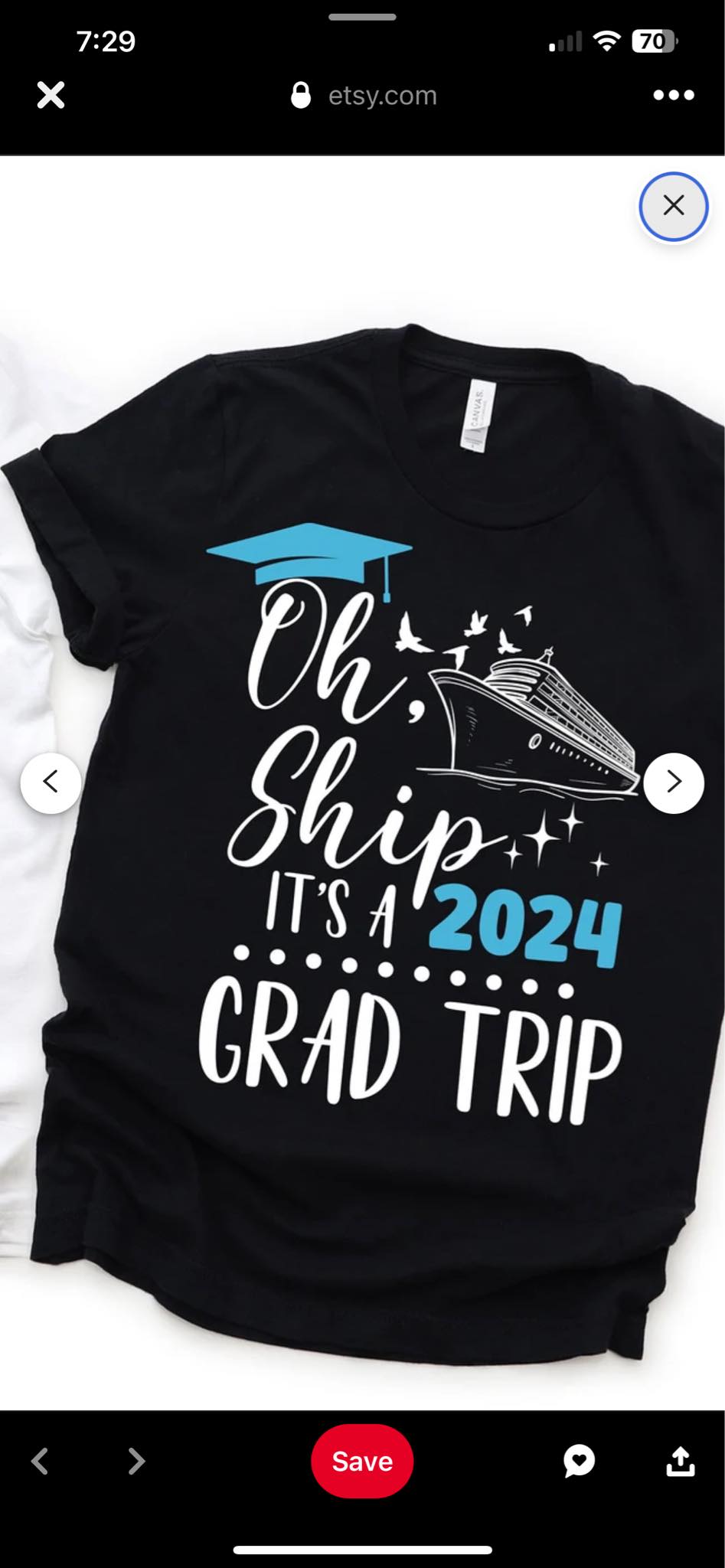 Amara's Grad Trip Shirts with Pink and white design