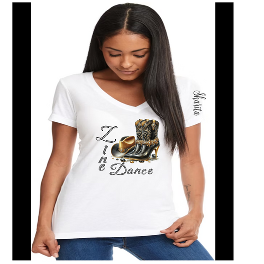 Custom Personalized Line Dance in Black Shirt
