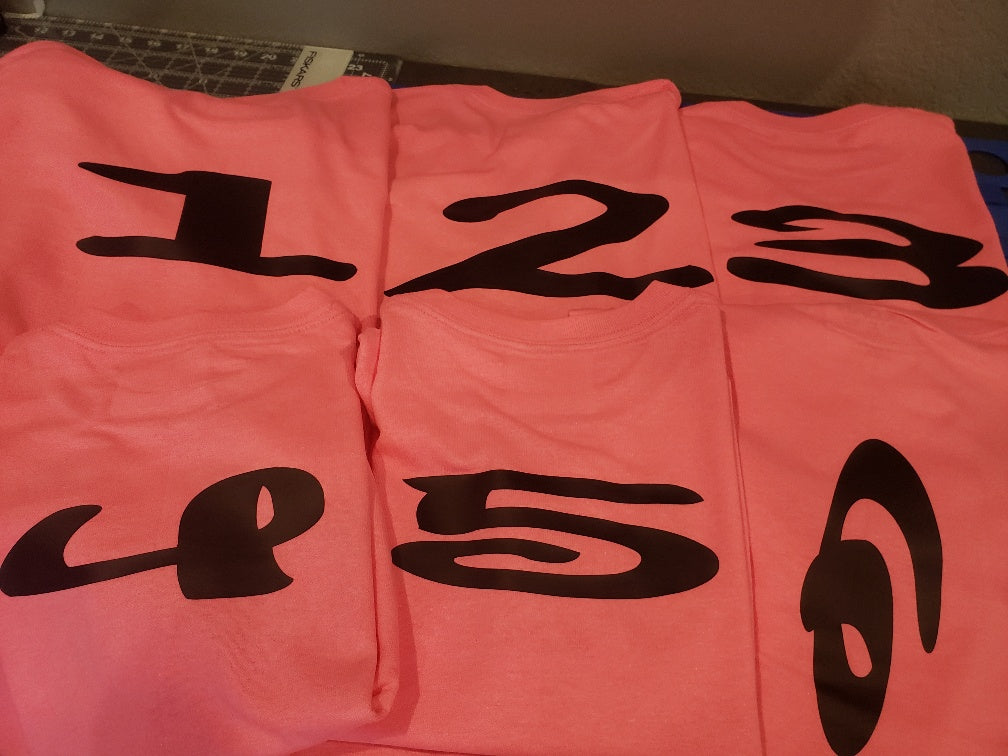 Custom Kids Cousin Shirts with numbers on the back