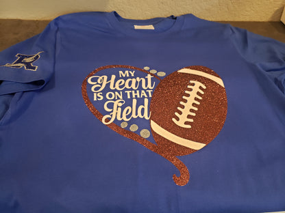 Personalized My Heart is on the Field with Player's Number on the Back Shirt