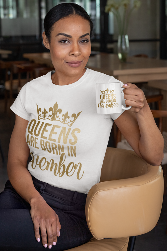 Queens are Born in November Shirt and Mug Set